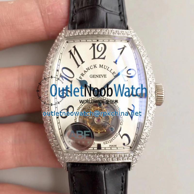 Replica Franck Muller Cintree Curvex Imperial Tourbillon 8880 T ABF Stainless Steel & Diamonds White Dial Swiss Tourbillon