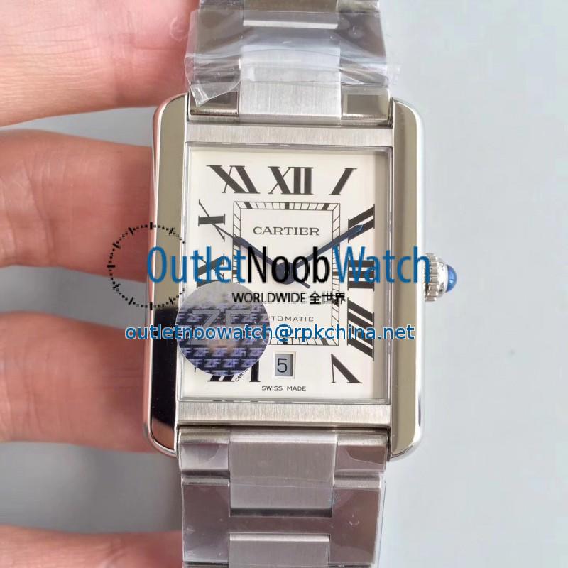 Replica Cartier Tank Solo XL Automatic W5200028 ZF  Stainless Steel White Dial M9015