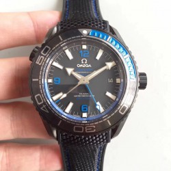 Replica Omega Seamaster Planet Ocean 600M  Deep Black In Blue GMT 215.92.46.22.01.002 JH PVD Black Dial Swiss 8906