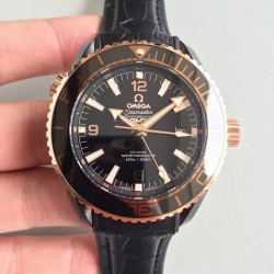 Replica Omega Seamaster Planet Ocean 600M GMT Deep Black 215.63.46.22.01.001 JH PVD Black Dial Swiss 8906