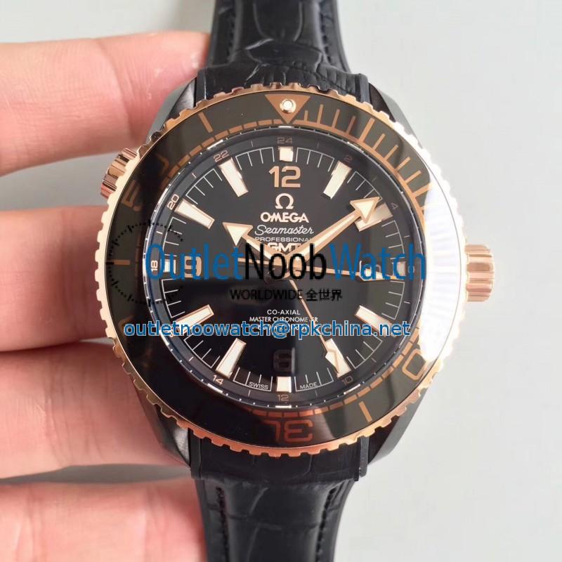 Replica Omega Seamaster Planet Ocean 600M GMT Deep Black 215.63.46.22.01.001 JH PVD Black Dial Swiss 8906