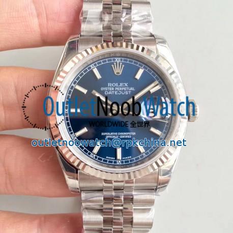 Replica Rolex Datejust 36MM 116234 AR Stainless Steel 904L Blue Dial Swiss 3135