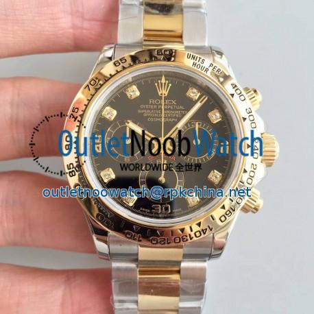 Replica Rolex Daytona Cosmograph 116503 3A 18K Yellow Gold & Stainless Steel 904L Black Dial Swiss 7750 Run 6@SEC