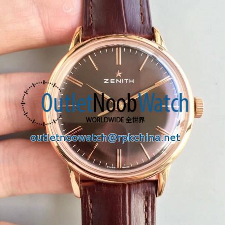 Replica Zenith Elite 6150 150TH Anniversary 18.2270.6150/01.C498 ND Rose Gold Chocolate Dial Swiss Elite 6150