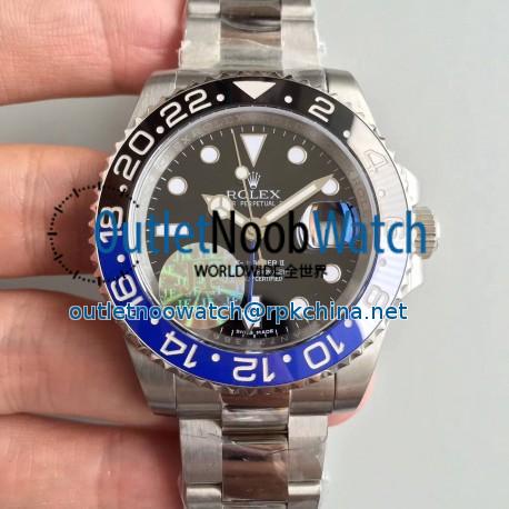 Replica Rolex GMT-Master II 116710BLNR JF Stainless Steel Black Dial Swiss 2836-2