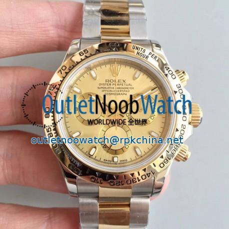 Replica Rolex Daytona Cosmograph 116503 3A 18K Yellow Gold Wrapped & Stainless Steel 904L Champagne Dial Swiss 7750 Run 6@SEC