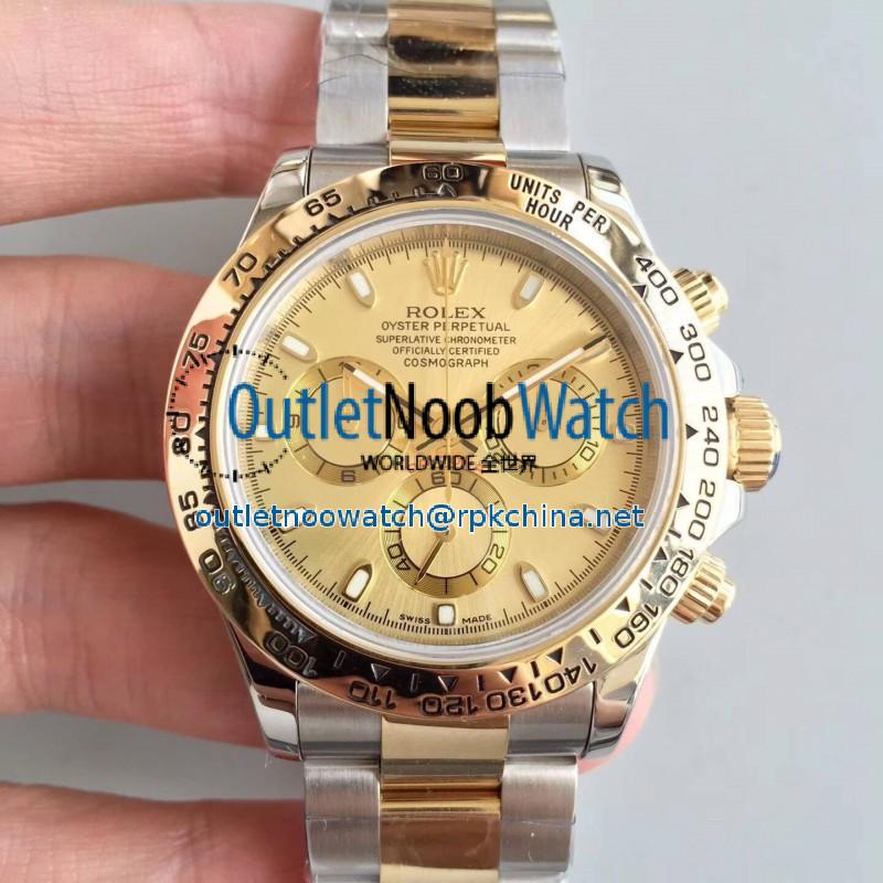 Replica Rolex Daytona Cosmograph 116503 3A 18K Yellow Gold Wrapped & Stainless Steel 904L Champagne Dial Swiss 7750 Run 6@SEC