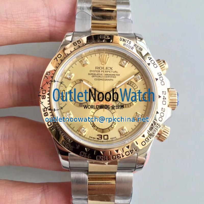 Replica Rolex Daytona Cosmograph 116503 3A 18K Yellow Gold Wrapped & Stainless Steel 904L Champagne Dial Swiss 7750 Run 6@SEC