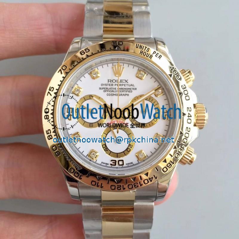 Replica Rolex Daytona Cosmograph 116503 3A 18K Yellow Gold Wrapped & Stainless Steel 904L White Dial Swiss 7750 Run 6@SEC