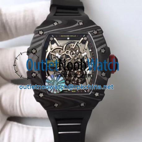 Replica Richard Mille RM35-02 Rafael Nadal KV Forged Carbon Black Skeleton Dial M6T51