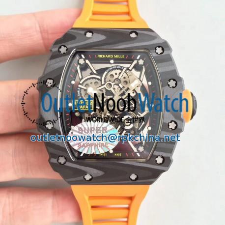 Replica Richard Mille RM35-02 Rafael Nadal KV Forged Carbon Black Skeleton Dial M8215