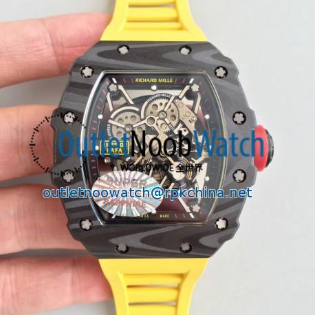 Replica Richard Mille RM35-02 Rafael Nadal KV Forged Carbon Black Skeleton Dial M8215