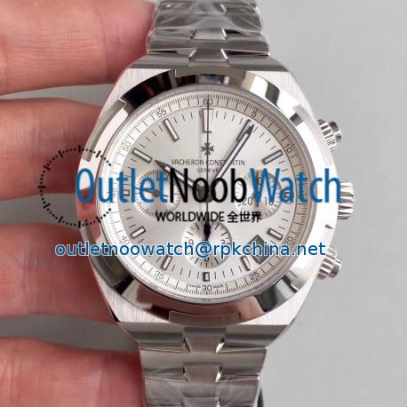 Replica Vacheron Constantin Overseas Chronograph 5500V/110A-B075 JF Stainless Steel Silver Dial Swiss 7750