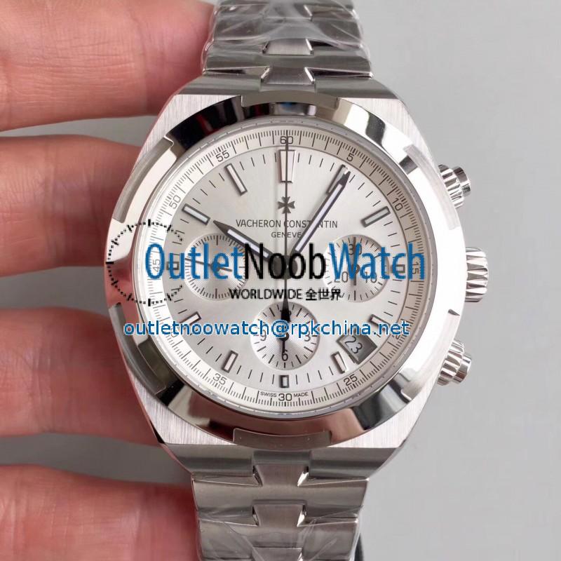 Replica Vacheron Constantin Overseas Chronograph 5500V/110A-B075 JF Stainless Steel Silver Dial Swiss 7750