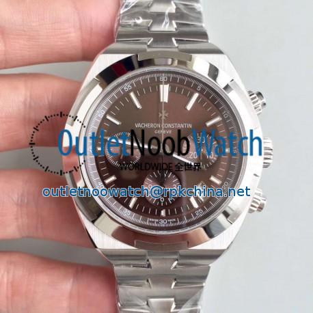 Replica Vacheron Constantin Overseas Chronograph 5500V/110A-B147 JF Stainless Steel Chocolate Dial Swiss 7750