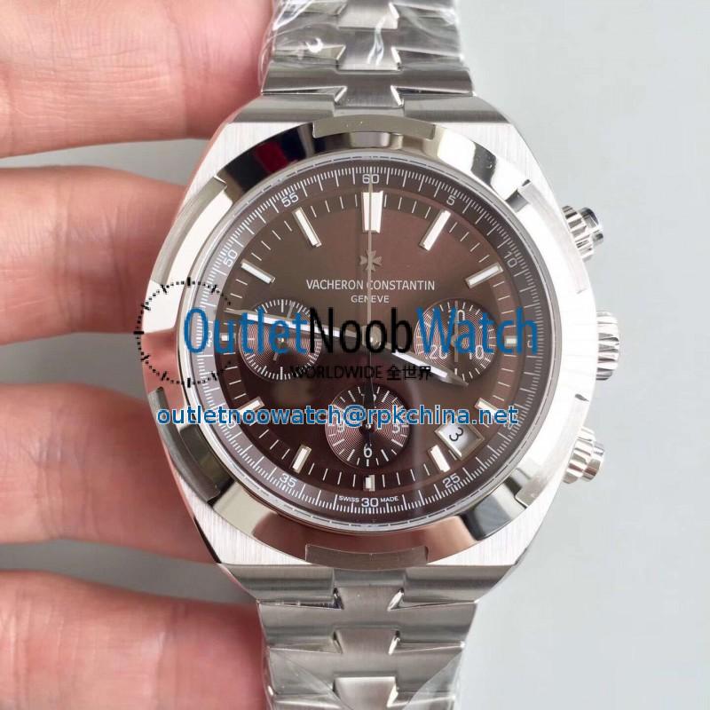 Replica Vacheron Constantin Overseas Chronograph 5500V/110A-B147 JF Stainless Steel Chocolate Dial Swiss 7750