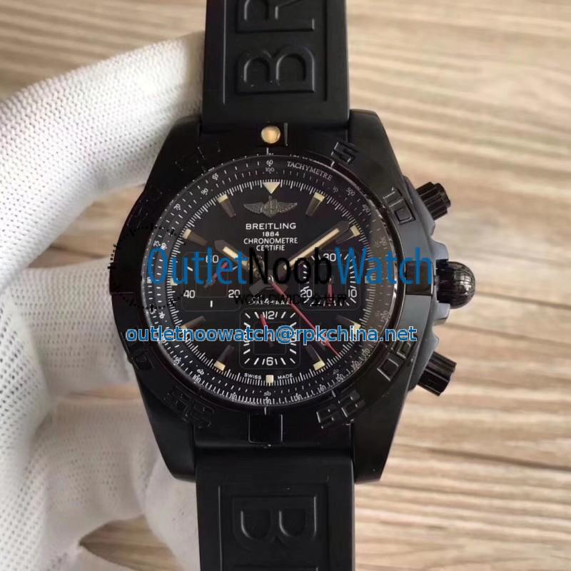 Replica Breitling Chronomat 44 Blacksteel MB0111C3/BE35 GF PVD Black Dial Swiss 7750