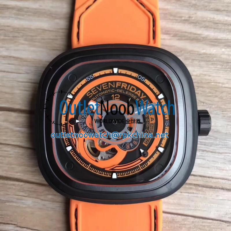 Replica SevenFriday P3/07 Kuka III N PVD Orange Dial Miyota 82S7