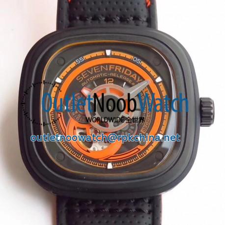 Replica SevenFriday P3/07 Kuka III N PVD Orange Dial Miyota 82S7