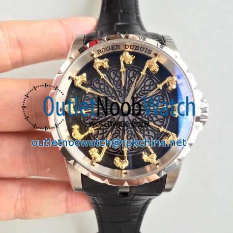 Replica Roger Dubuis Excalibur Knights Of The Round Table II RDDBEX0495 N Stainless Steel Black Dial M6T15