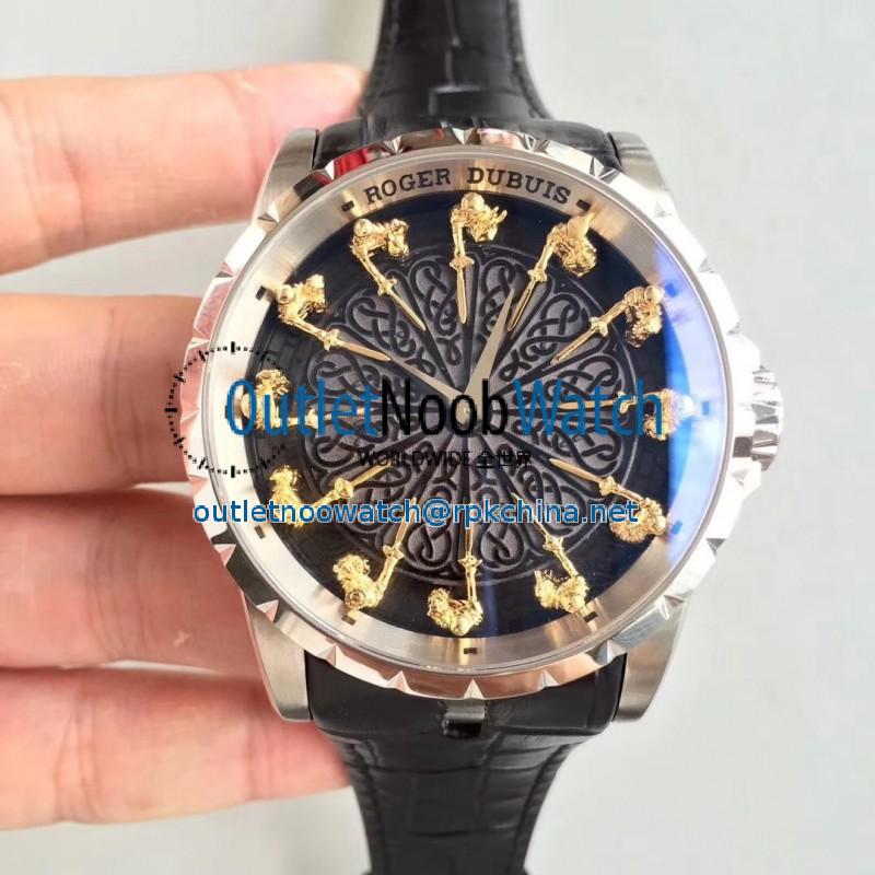 Replica Roger Dubuis Excalibur Knights Of The Round Table II RDDBEX0495 N Stainless Steel Black Dial M6T15