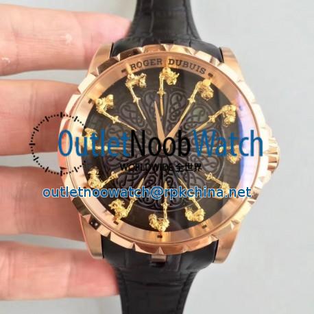 Replica Roger Dubuis Excalibur Knights Of The Round Table II RDDBEX0511 N Rose Gold Black Dial M6T15