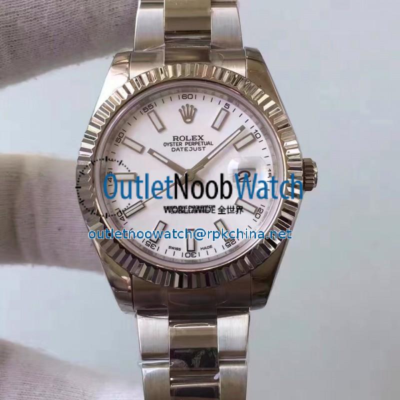 Replica Rolex Datejust II 116334 2018 41MM EW Stainless Steel White Dial Swiss 3136