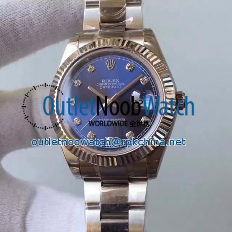 Replica Rolex Datejust II 116334 2018 41MM EW Stainless Steel Blue Dial Swiss 3136