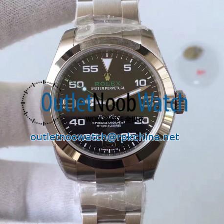 Replica Rolex Air-King 116900 V7 2018 Stainless Steel Black Dial Swiss 2836-2