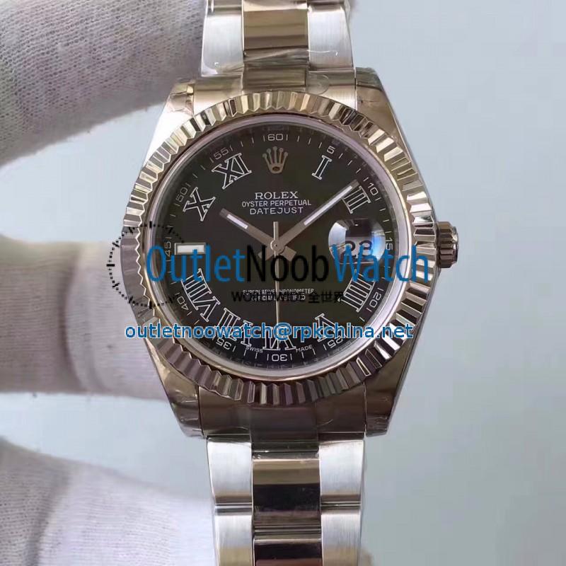 Replica Rolex Datejust II 116334 2018 41MM EW Stainless Steel Black Dial Swiss 3136