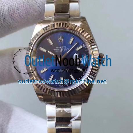 Replica Rolex Datejust II 116334 2018 41MM EW Stainless Steel Blue Dial Swiss 3136