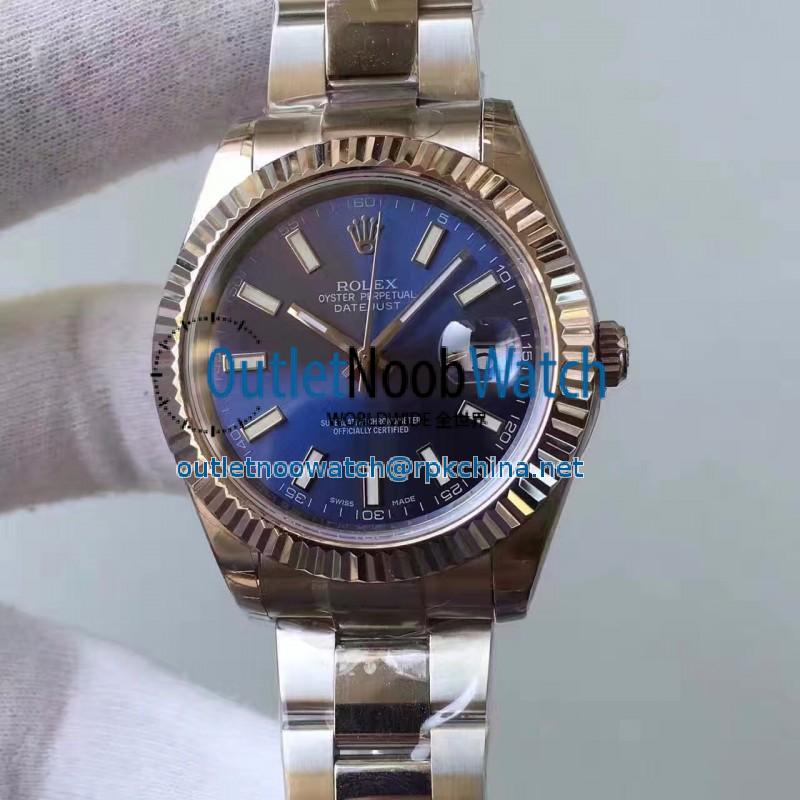 Replica Rolex Datejust II 116334 2018 41MM EW Stainless Steel Blue Dial Swiss 3136