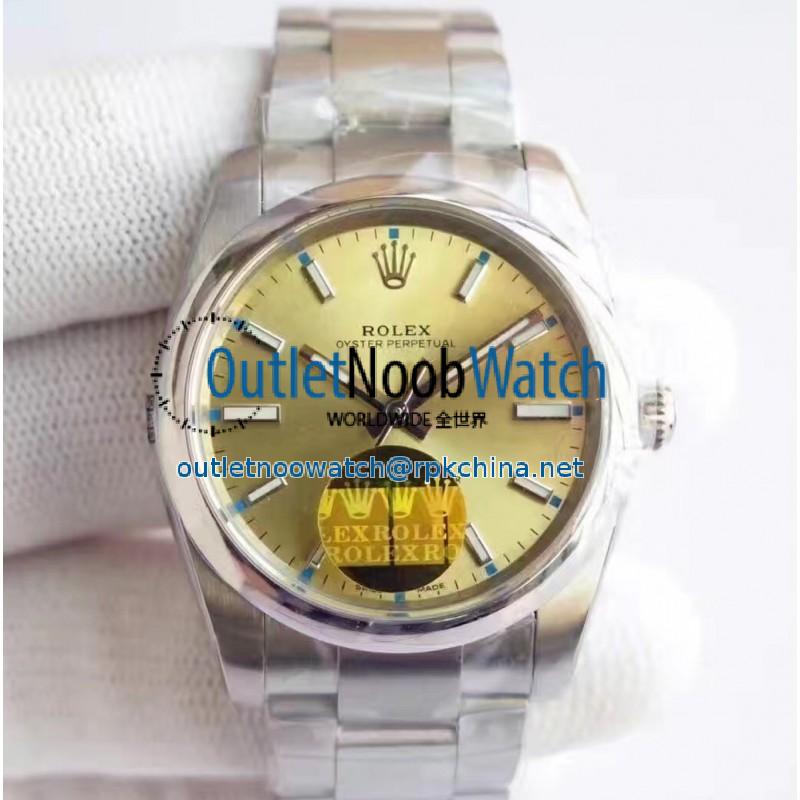 Replica Rolex Oyster Perpetual 39 114300 2018 UB Stainless Steel Champagne Dial Swiss 2836-2