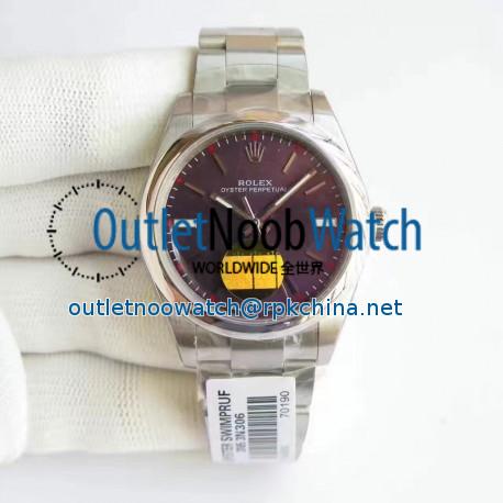 Replica Rolex Oyster Perpetual 34 114300 2018 UB Stainless Steel Red Dial Swiss 2836-2