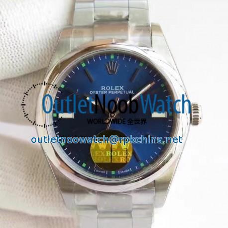 Replica Rolex Oyster Perpetual 39 114300 2018 UB Stainless Steel Blue Dial Swiss 2836-2