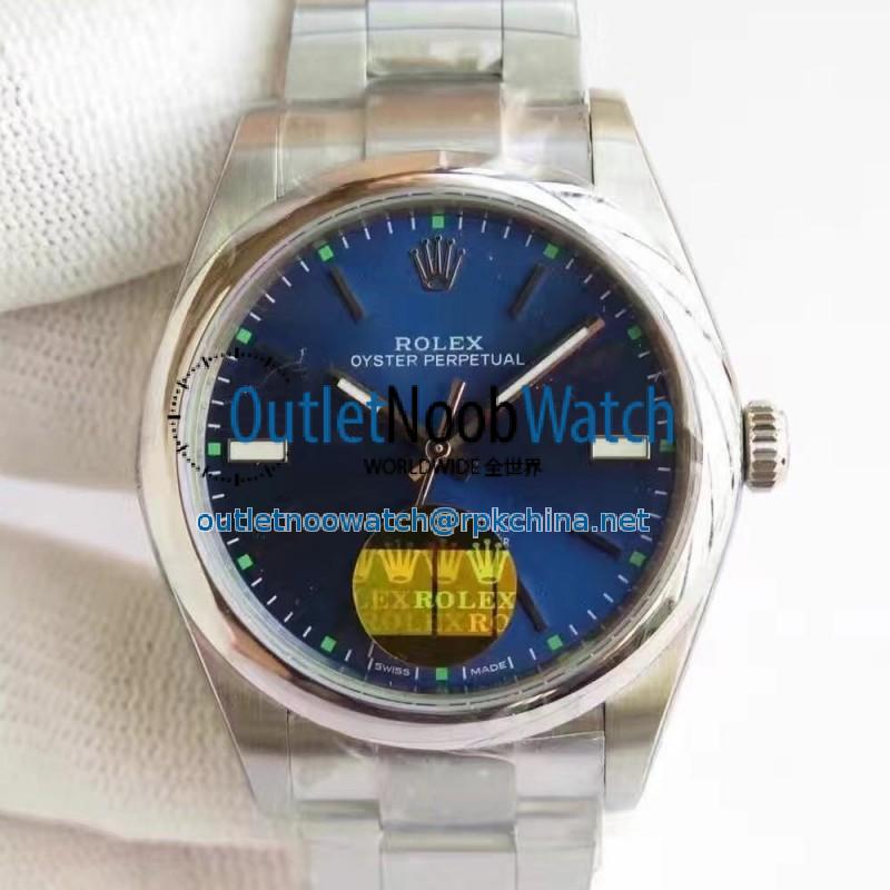 Replica Rolex Oyster Perpetual 39 114300 2018 UB Stainless Steel Blue Dial Swiss 2836-2