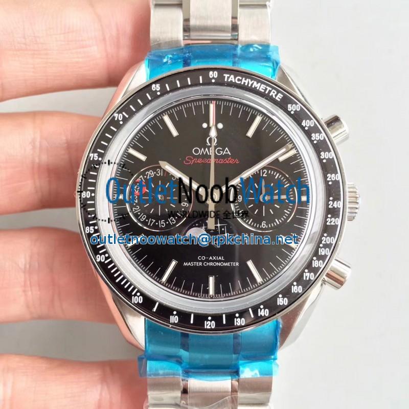 Replica Omega Speedmaster Moonwatch Moonphase Chronograph 304.30.44.52.01.001 BF Stainless Steel Black Dial Swiss 9300