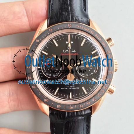 Replica Omega Speedmaster Moonwatch Moonphase Chronograph 304.63.44.52.01.001 BF Rose Gold Black Dial Swiss 9301