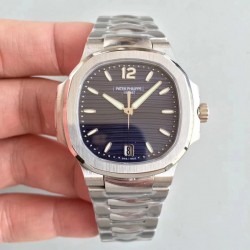 Replica Patek Philippe Nautilus Ladies 7118/1A-001 PF Stainless Steel Blue Dial Swiss 324 S C