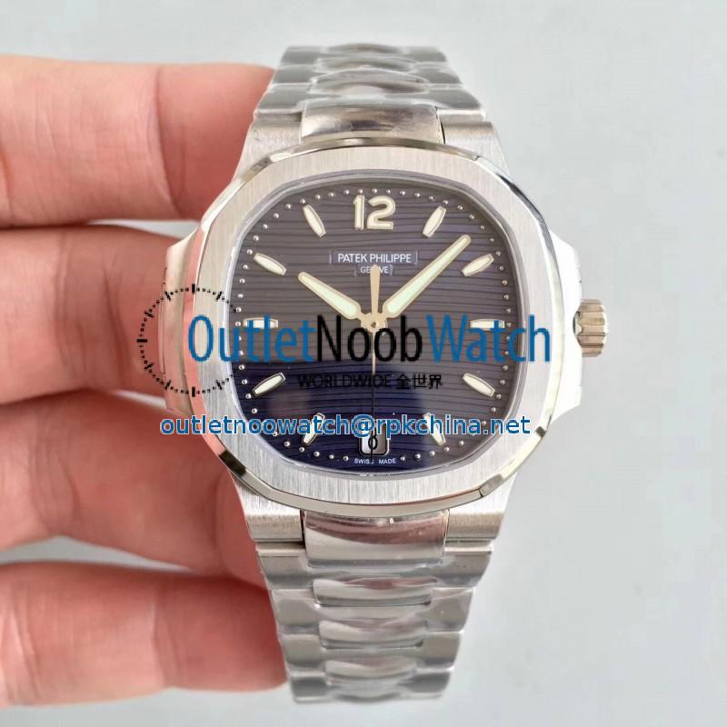 Replica Patek Philippe Nautilus Ladies 7118/1A-001 PF Stainless Steel Blue Dial Swiss 324 S C