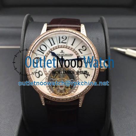 Replica Jaeger-LeCoultre Rendez-Vous Tourbillon 3412405 N Rose Gold & Diamonds Mother Of Pearl Dial Swiss Tourbillon