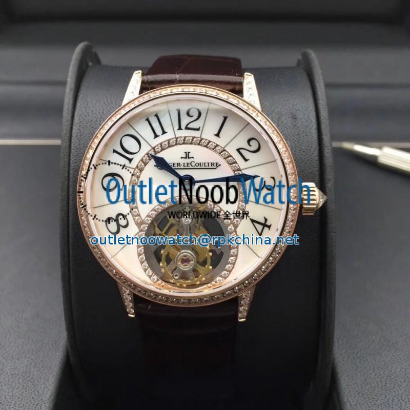 Replica Jaeger-LeCoultre Rendez-Vous Tourbillon 3412405 N Rose Gold & Diamonds Mother Of Pearl Dial Swiss Tourbillon