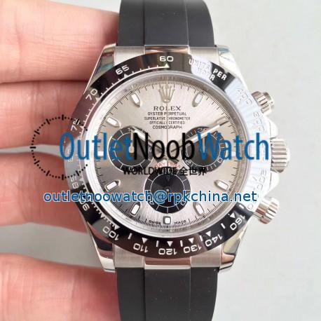 Replica Rolex Daytona Cosmograph 116519LN AR Stainless Steel 904L Silver Dial Swiss 4130 Run 6@SEC