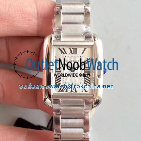 Replica Cartier Tank Anglaise Ladies W5310022 GS Stainless Steel Silver Dial Swiss Quartz