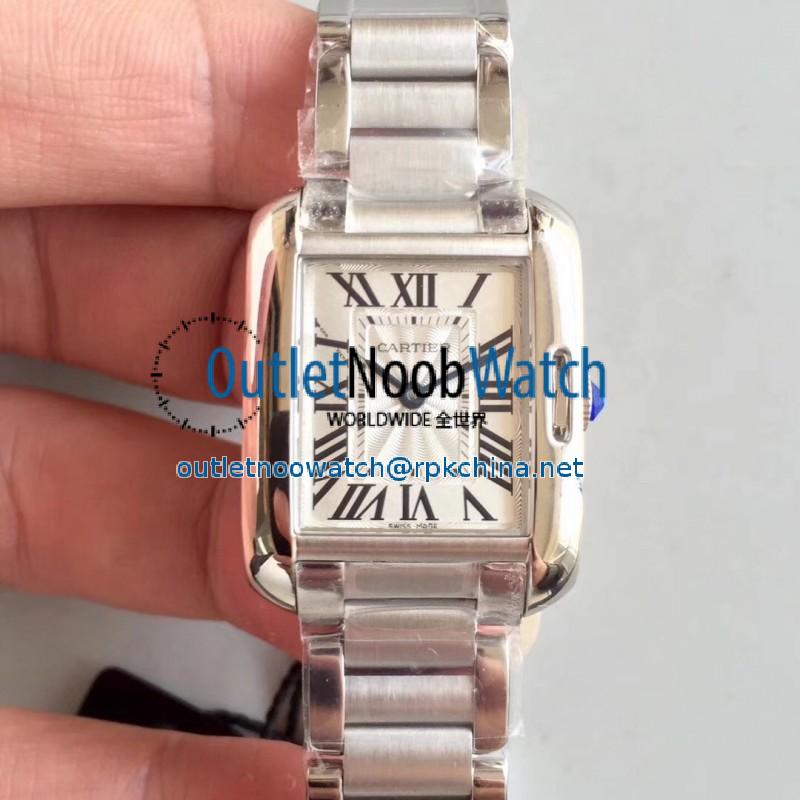 Replica Cartier Tank Anglaise Ladies W5310022 GS Stainless Steel Silver Dial Swiss Quartz