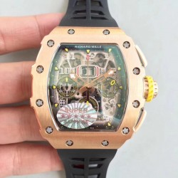 Replica Richard Mille RM011 Felipe Massa Chronograph KV Rose Gold Skeleton Dial Swiss 7750