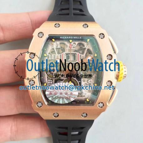 Replica Richard Mille RM011 Felipe Massa Chronograph KV Rose Gold Skeleton Dial Swiss 7750