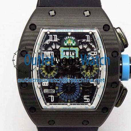 Replica Richard Mille RM011-FM Felipe Massa Chronograph Forged Carbon Blue Dial swiss 7750