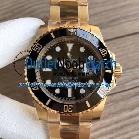 Replica Rolex Submariner Date 116618LN VR 18K Yellow Gold Wrapped Black Dial Swiss 2836-2