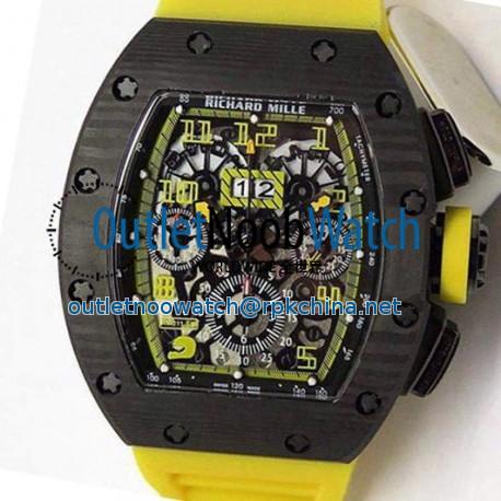 Replica Richard Mille RM011-FM Felipe Massa Chronograph Forged Carbon Yellow Dial Swiss 7750